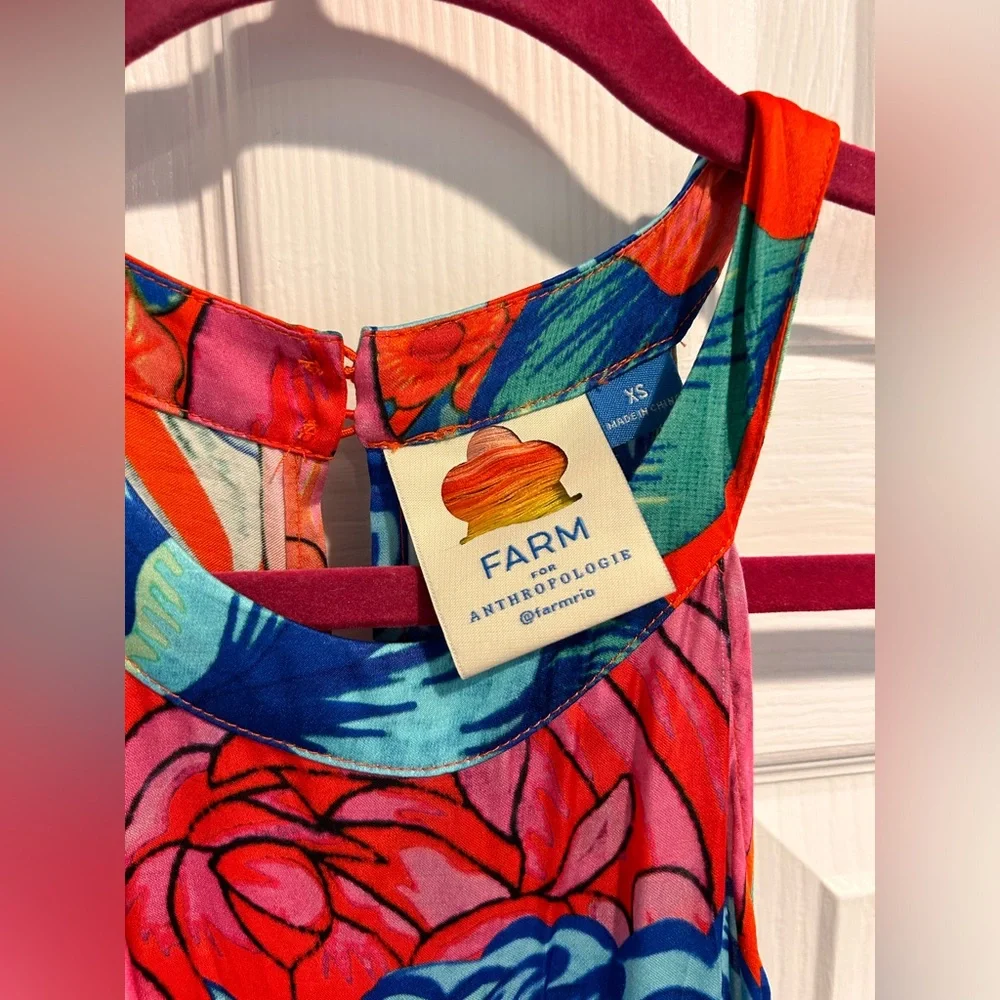 Farm Rio Red Floral Jumpsuit XS NWT - Picture 6 of 14